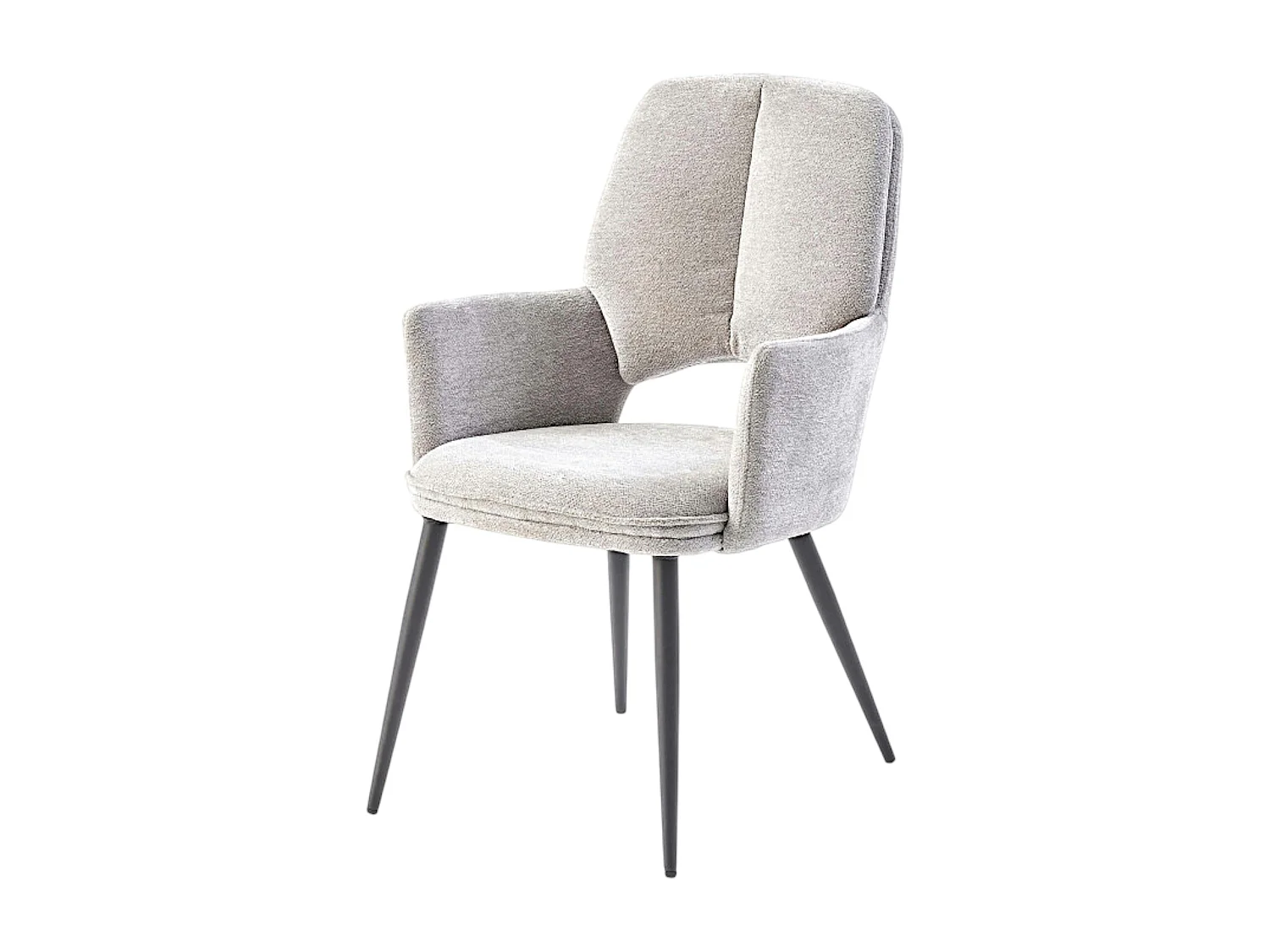 Fauteuil de table gris à dossier ouvert (lot de 2) LIGURIE