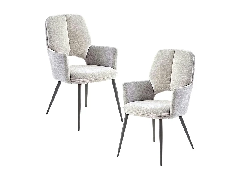 Fauteuil de table gris à dossier ouvert (lot de 2) LIGURIE