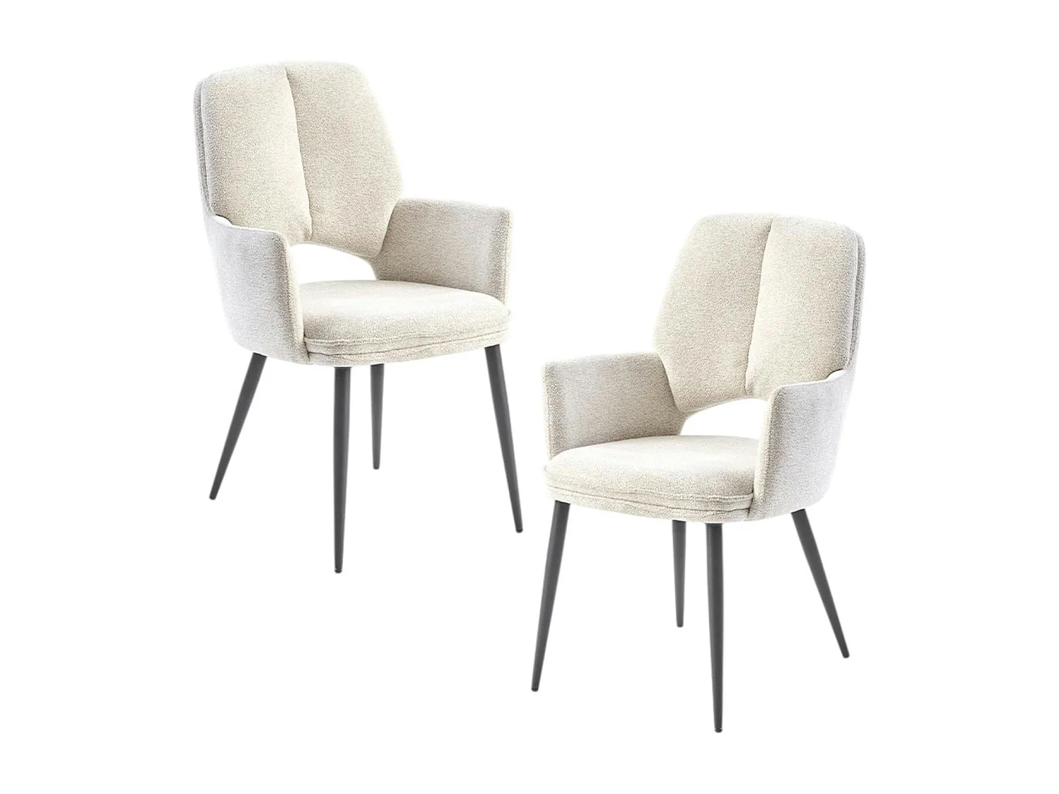 Fauteuil de table beige à dossier ouvert (lot de 2) LIGURIE