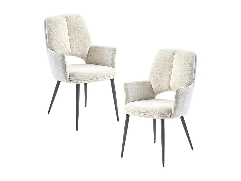 Fauteuil de table beige à dossier ouvert (lot de 2) LIGURIE