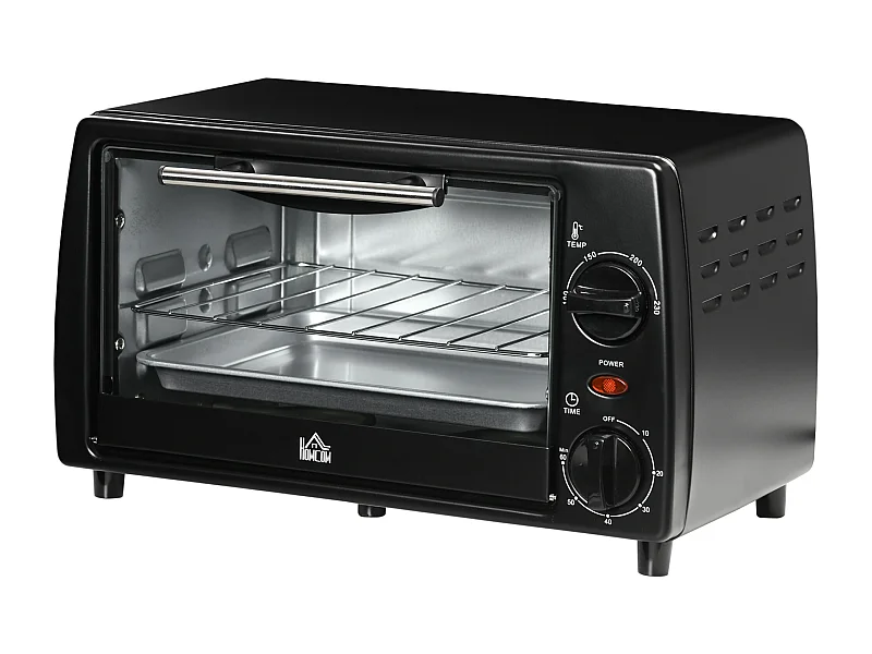 Mini four électrique 750W 10L - grille, plateau - température réglable 100-230°C, timer - noir