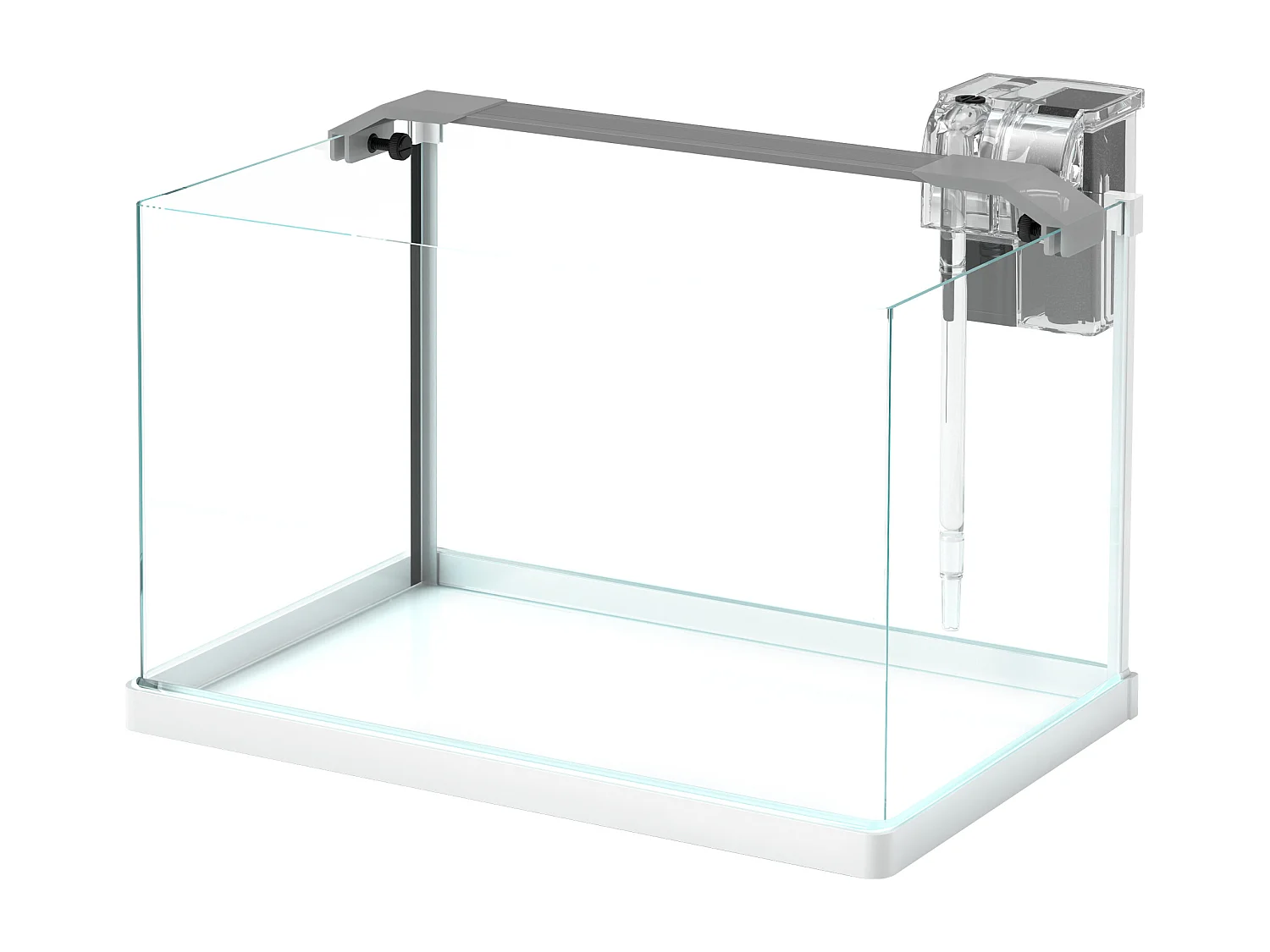 Aquarium en verre 20L - éclairage LED, pompe à filtre - blanc