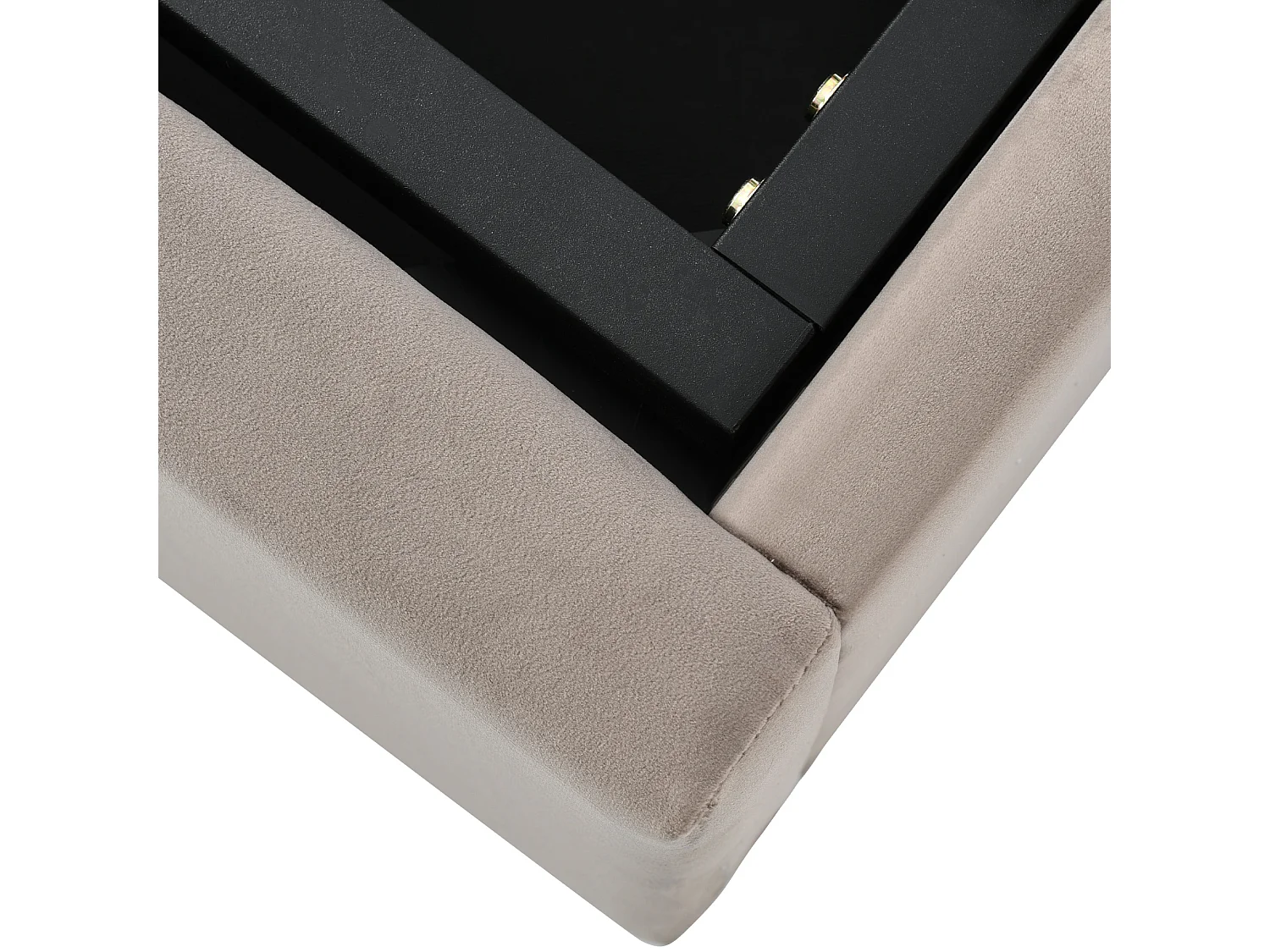 Lit coffre 146×203cm avec tête de lit réglable cadre espace de rangement - Gris - (Avec matelas)