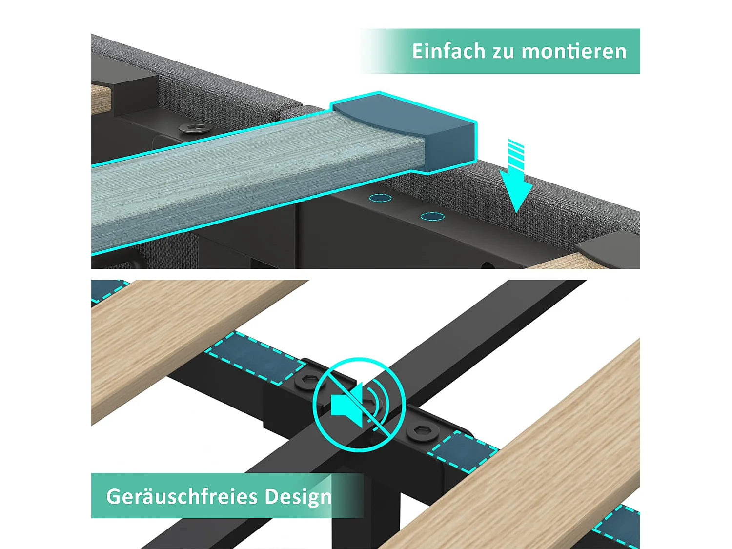 Lit double 209x169x104 cm USB quatre tiroirs Cadre de lit à lattes en bois gris pour adultes et adolescents (Avec Matelas)