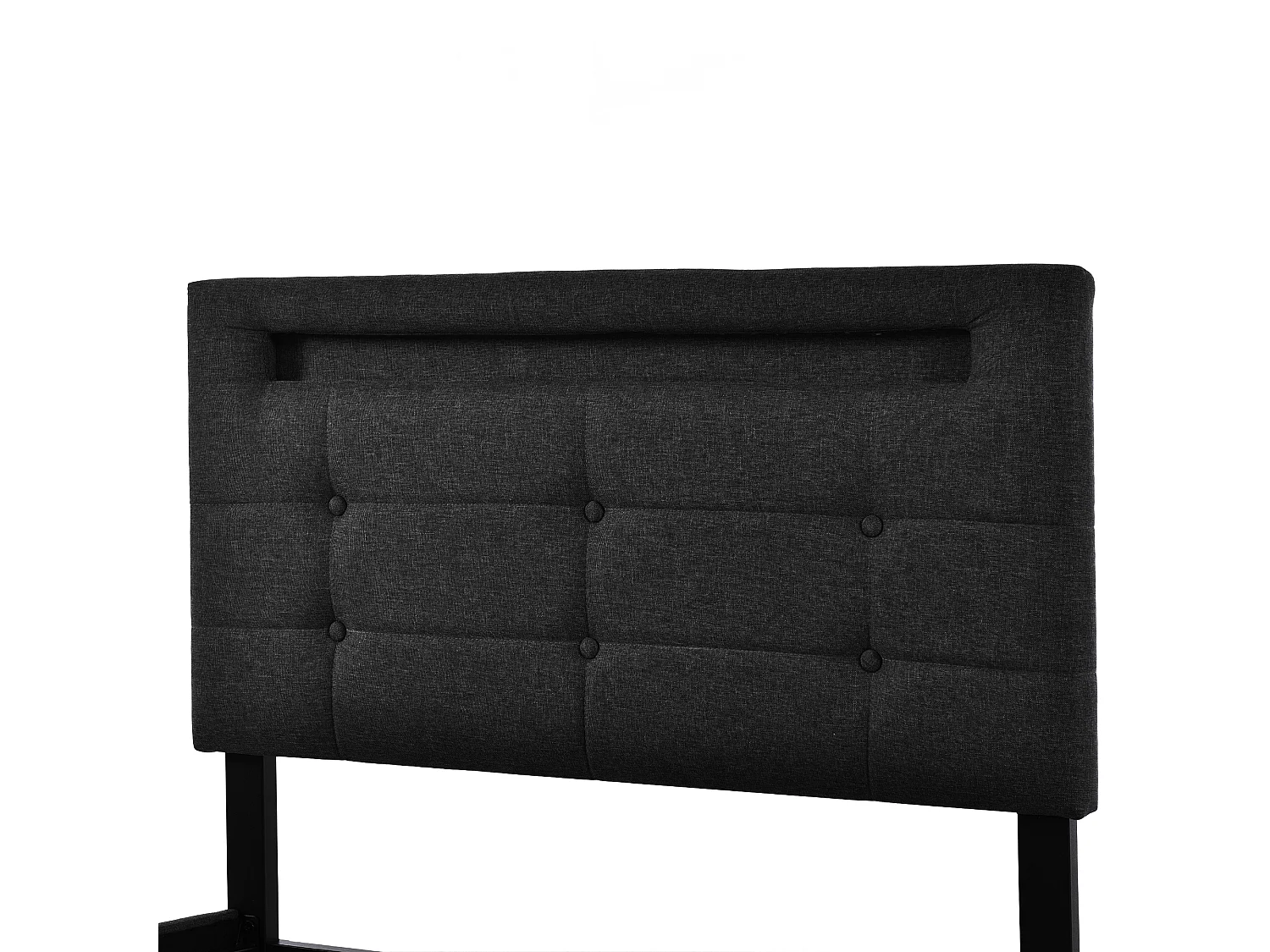 Lit enfant 100.5×208cm avec LED 2 tiroirs tête de lit réglable - noir - (Avec matelas)