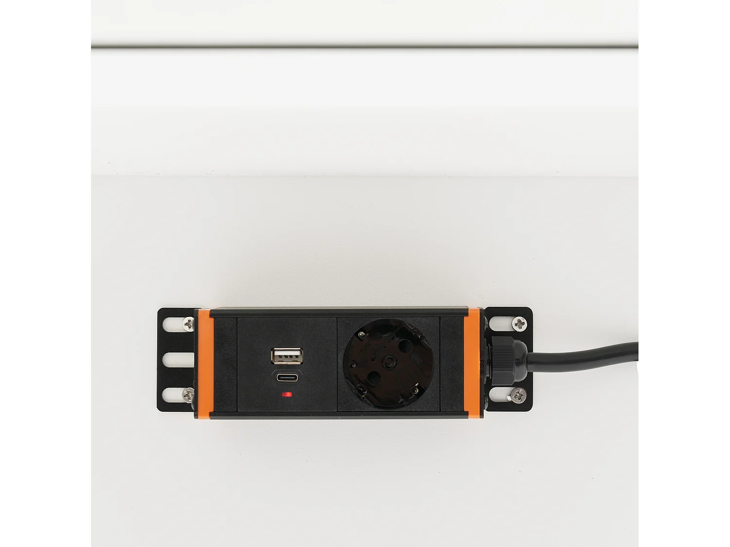 Tweepersoonsbed 205×264cm met 2 laden LED USB 2 nachttafels - hout - Wit - (Zonder matelas)