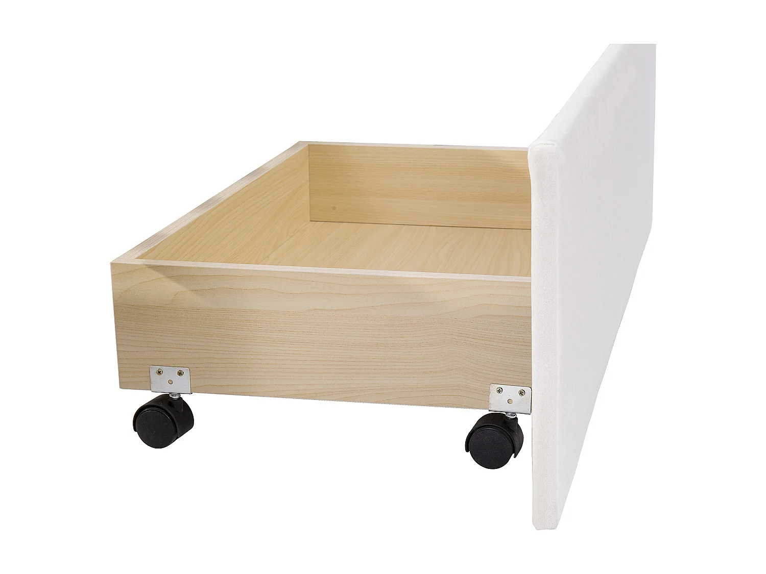 Lit double 210x146x106 cm avec sommier à lattes et tête de lit et grands tiroirs Revêtement velours en beige pour adultes et adolescents