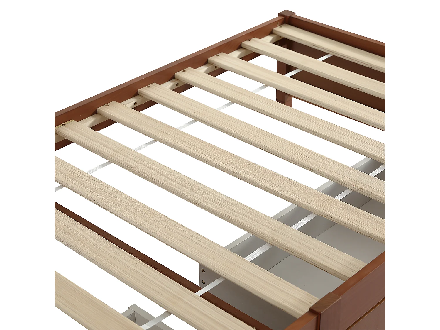 Lit enfant 206x96x35 cm avec deux tiroirs à roulettes Matériau MDF en Brun rougeâtre pour enfants et adolescents