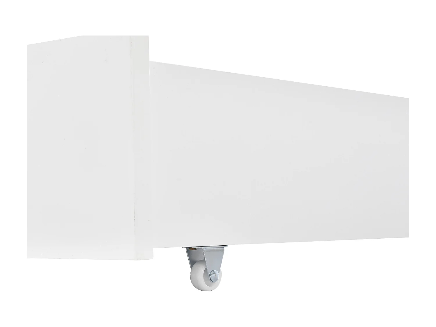 Lit double 208x188.5x158 cm avec deux tiroirs et roulettes Structure en pin en blanc pour adultes et adolescents