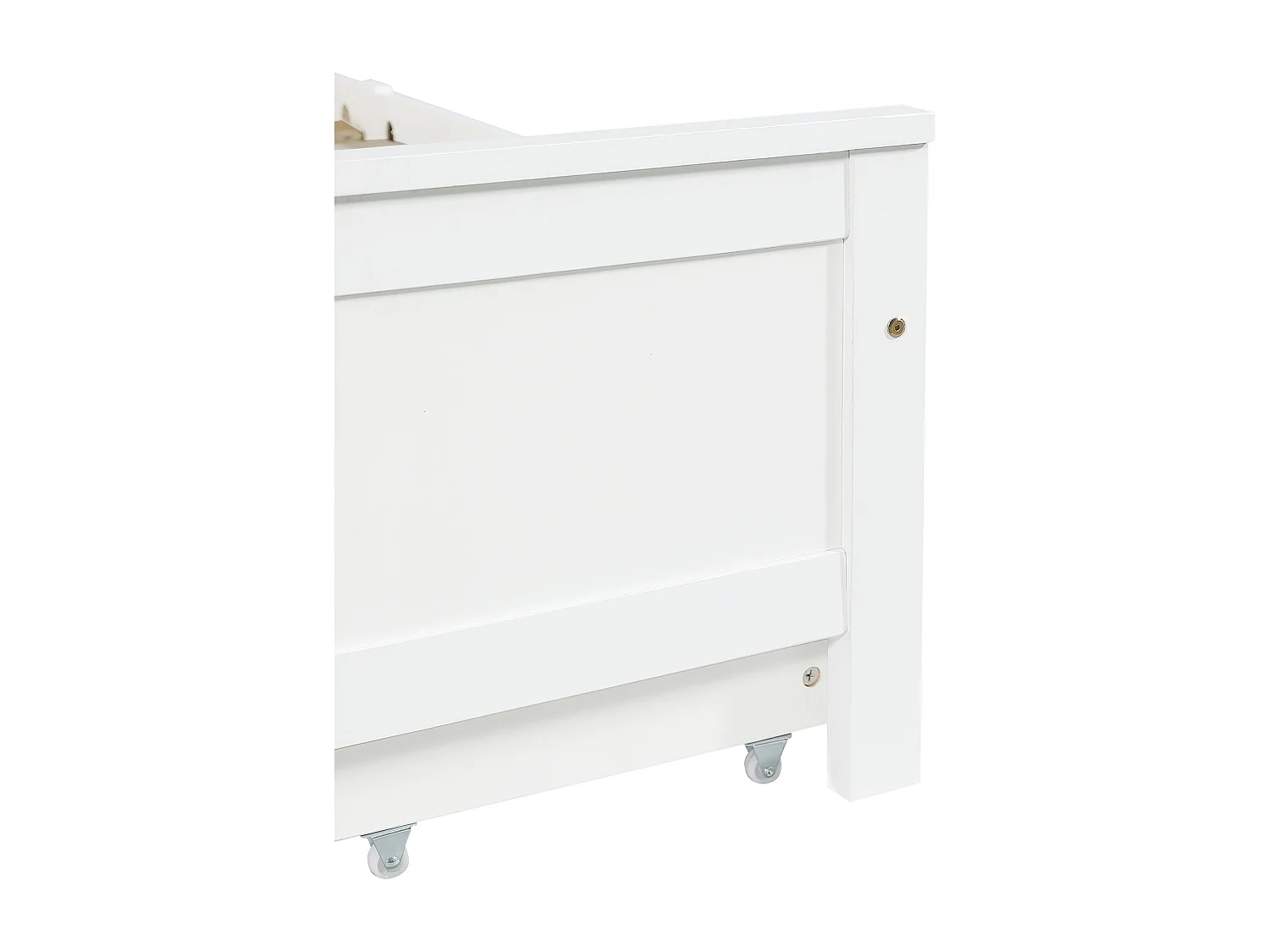 Lit enfant 207x97x84 cm avec deux tiroirs cadre en pin Matériaux MDF en blanc pour enfants et adolescents