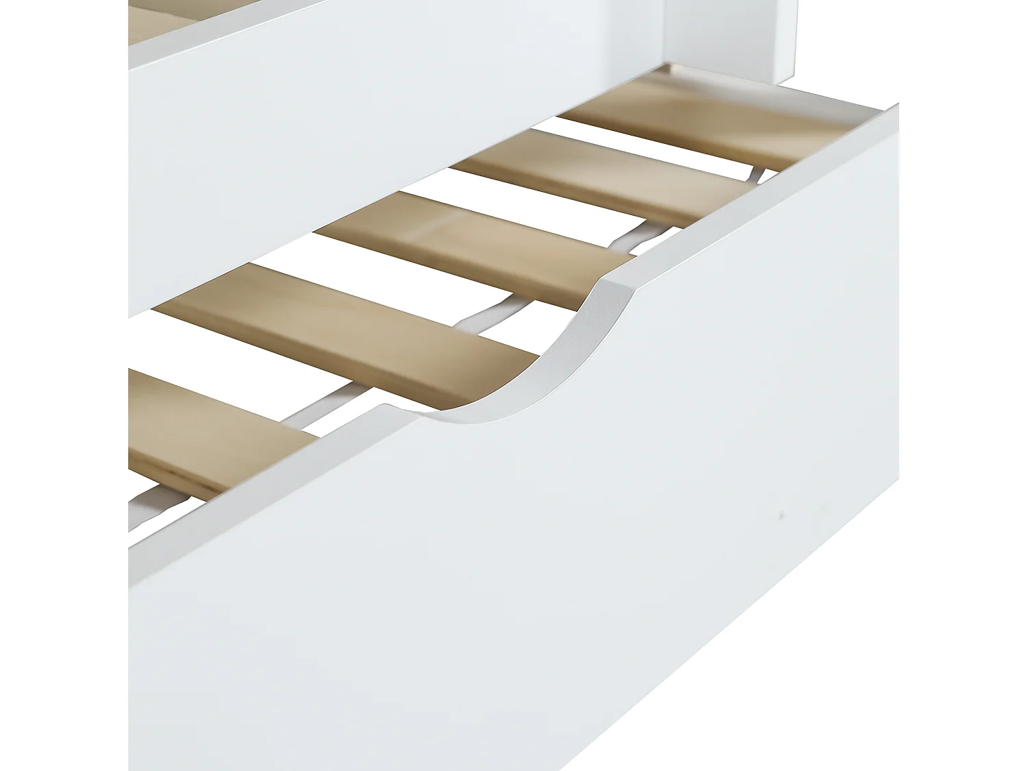 Lit superposé 250x172x170.5 cm avec toboggan et étagères et barrière Matériau MDF en blanc pour enfants et adolescents