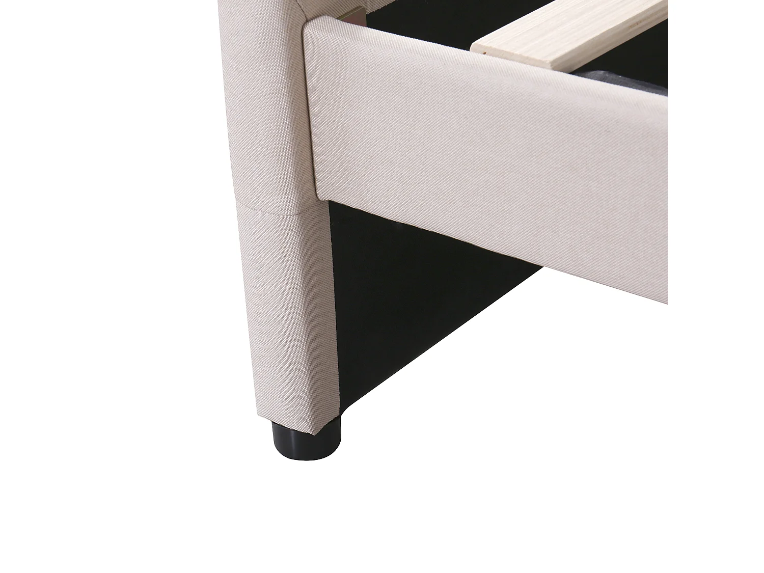 Lit enfant 210x99x106 cm avec LED Deux tiroirs sommier à lattes en beige pour enfants et adolescents