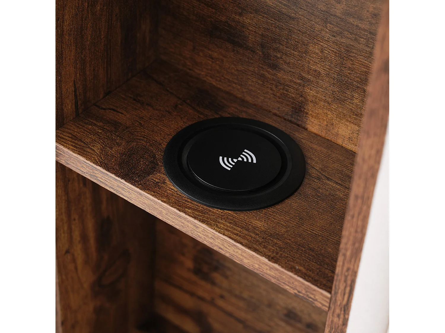 Lit double 213x165x103 cm avec Matelas USB quatre tiroirs Cadre de lit à lattes en bois beige pour adultes et adolescents