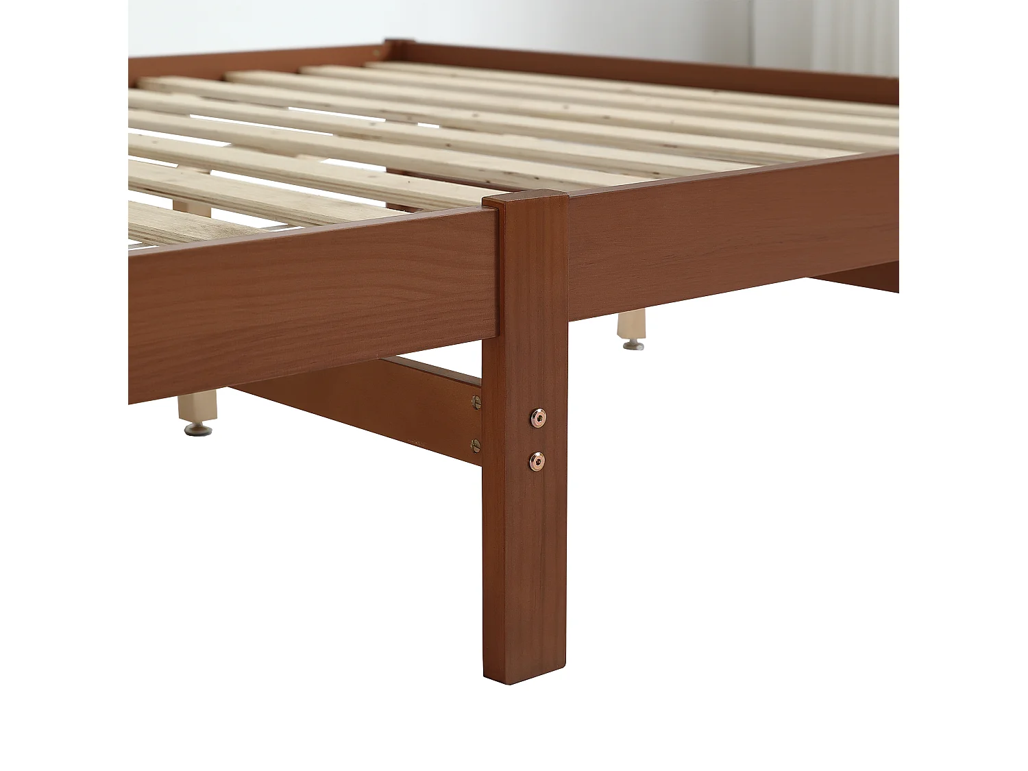 Lit enfant 206x146x35 cm avec deux tiroirs à roulettes Matériau MDF en Brun rougeâtre pour enfants et adolescents et adultes