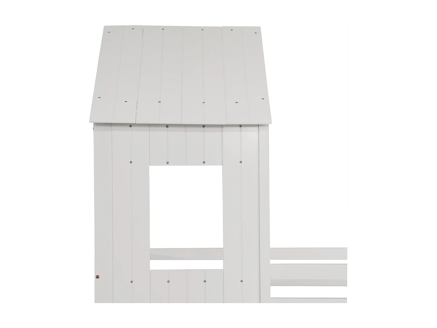 Lit superposé 210x227x216 cm avec toboggan, rambardes de sécurité et échelle Matériau MDF en blanc pour enfants et adolescents