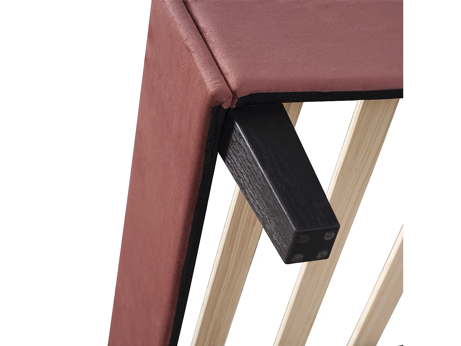 Lit double 206x150x110.5 cm avec tête de lit en forme de fleur et sommier à lattes Panneaux de particules en rouges pour adultes et adolescents