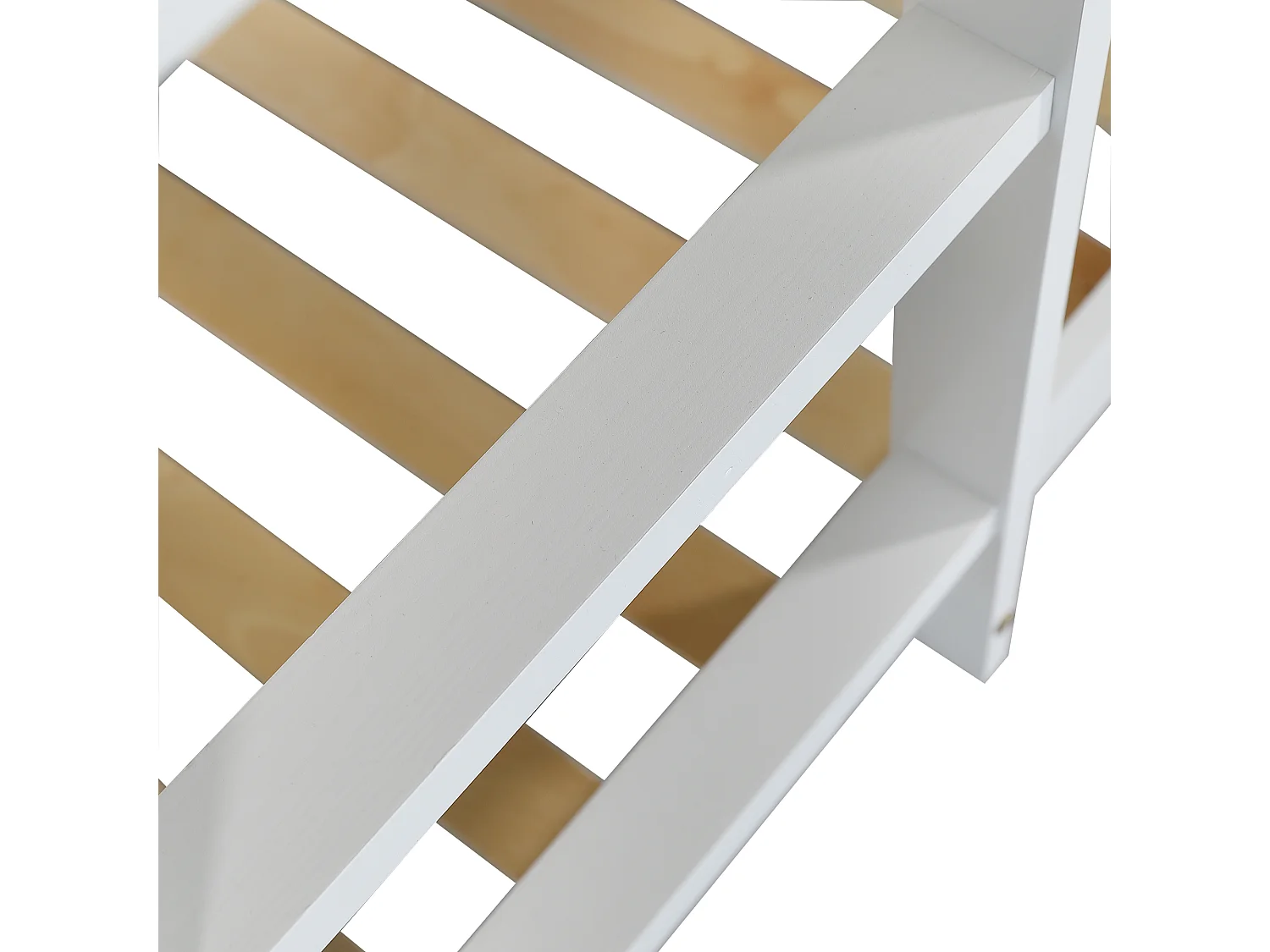 Lit superposé 208x96x229.5 cm avec accoudoirs et fenêtre et barrières de sécurité Structure en pin en blanc et gris pour enfants et adolescents