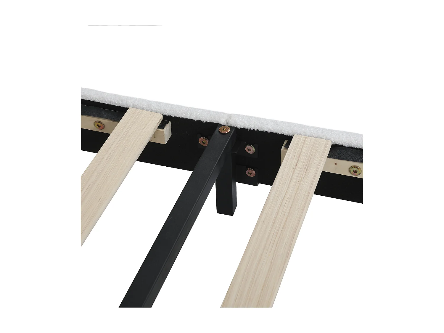 Lit enfant 208x91.5x106.5 cm avec tête de lit en forme d'oreilles de lapin Matériau velours en blanc pour enfants et adolescents