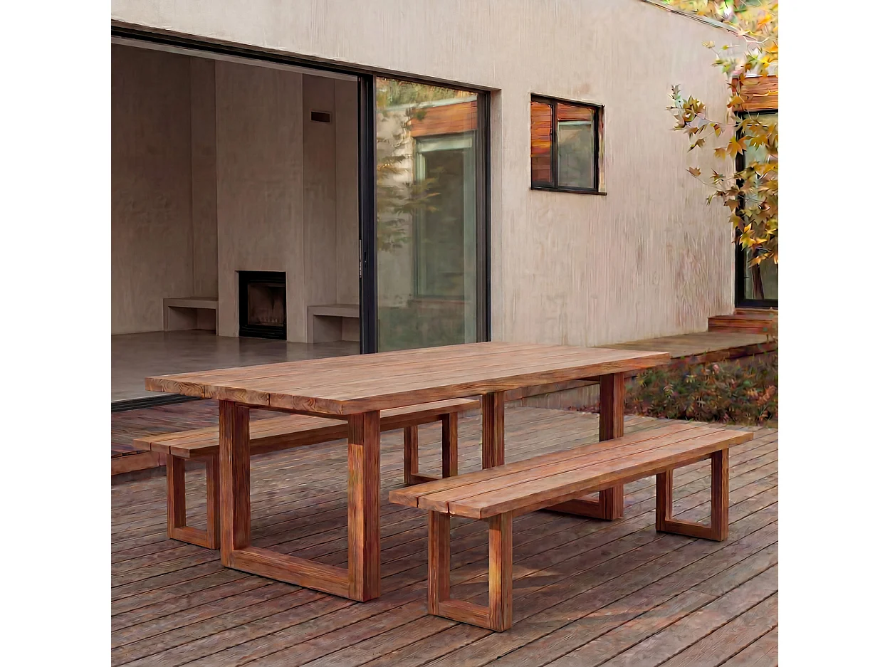 Bench With Square Foot - Natural - 220