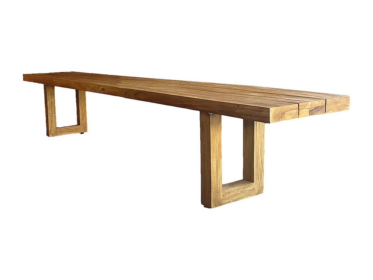 Banc à Pied Carré - Naturel - 220