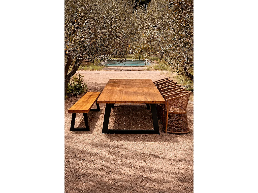 Le Banc Avec Pieds en Fer - Naturel - 280