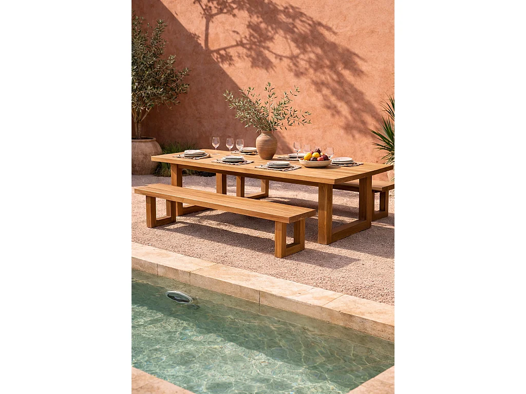 Banc à Pied Carré - Naturel - 280