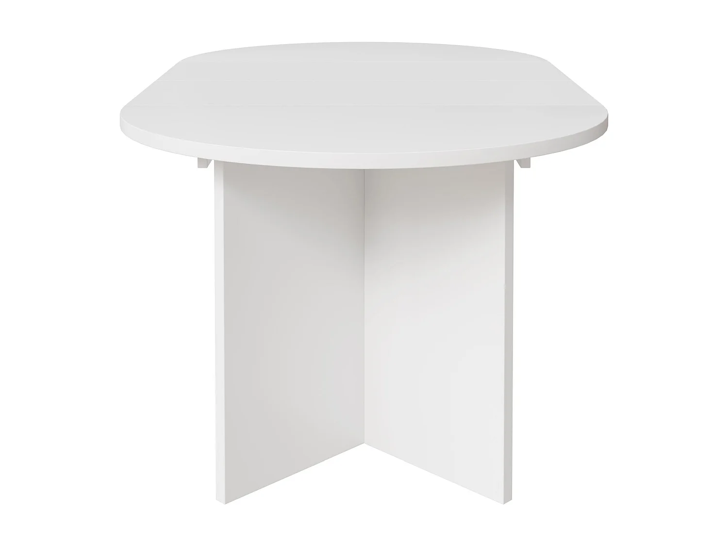 Tavolo da pranzo rotondo allungabile – 110–190 x 110 cm – Bianco – OVO