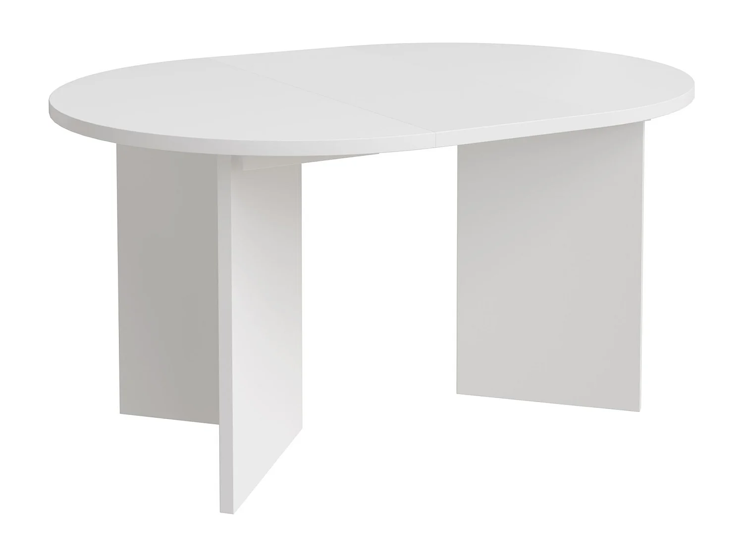 Tavolo da pranzo rotondo allungabile – 110–190 x 110 cm – Bianco – OVO
