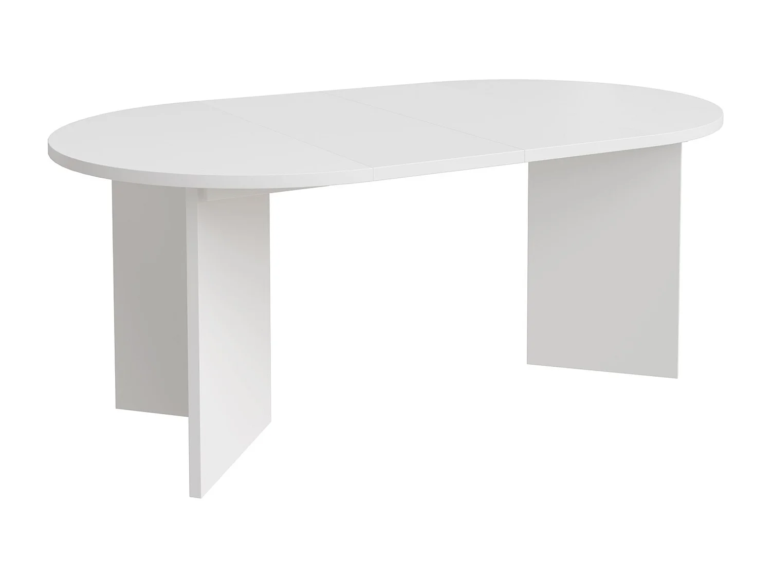 Tavolo da pranzo rotondo allungabile – 110–190 x 110 cm – Bianco – OVO