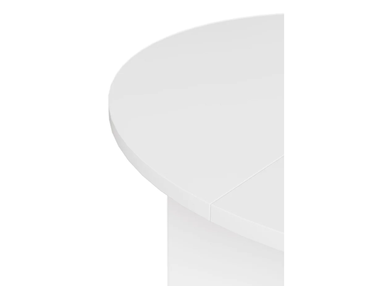 Tavolo da pranzo rotondo allungabile – 110–190 x 110 cm – Bianco – OVO