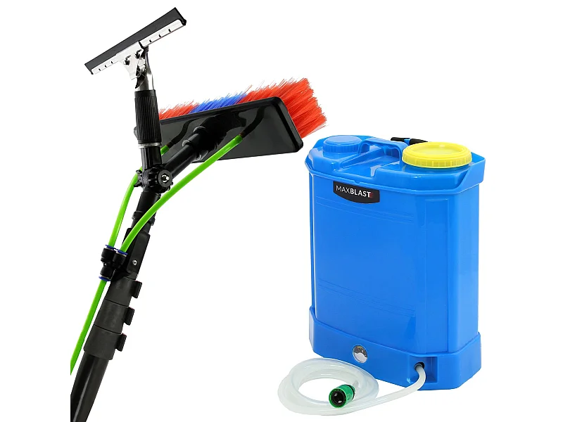 Plecak 16L zasilany wodą i 20-stopowy kij do czyszczenia