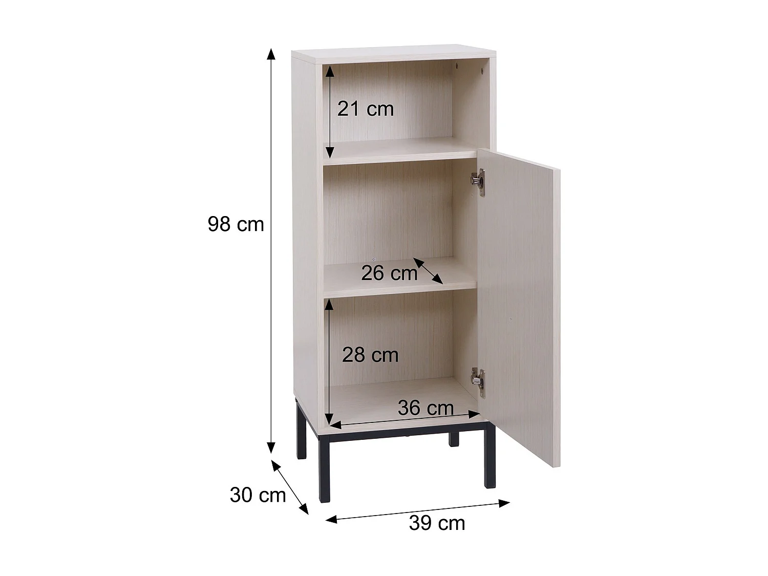Commode MCW-O42,  aspect bois beige