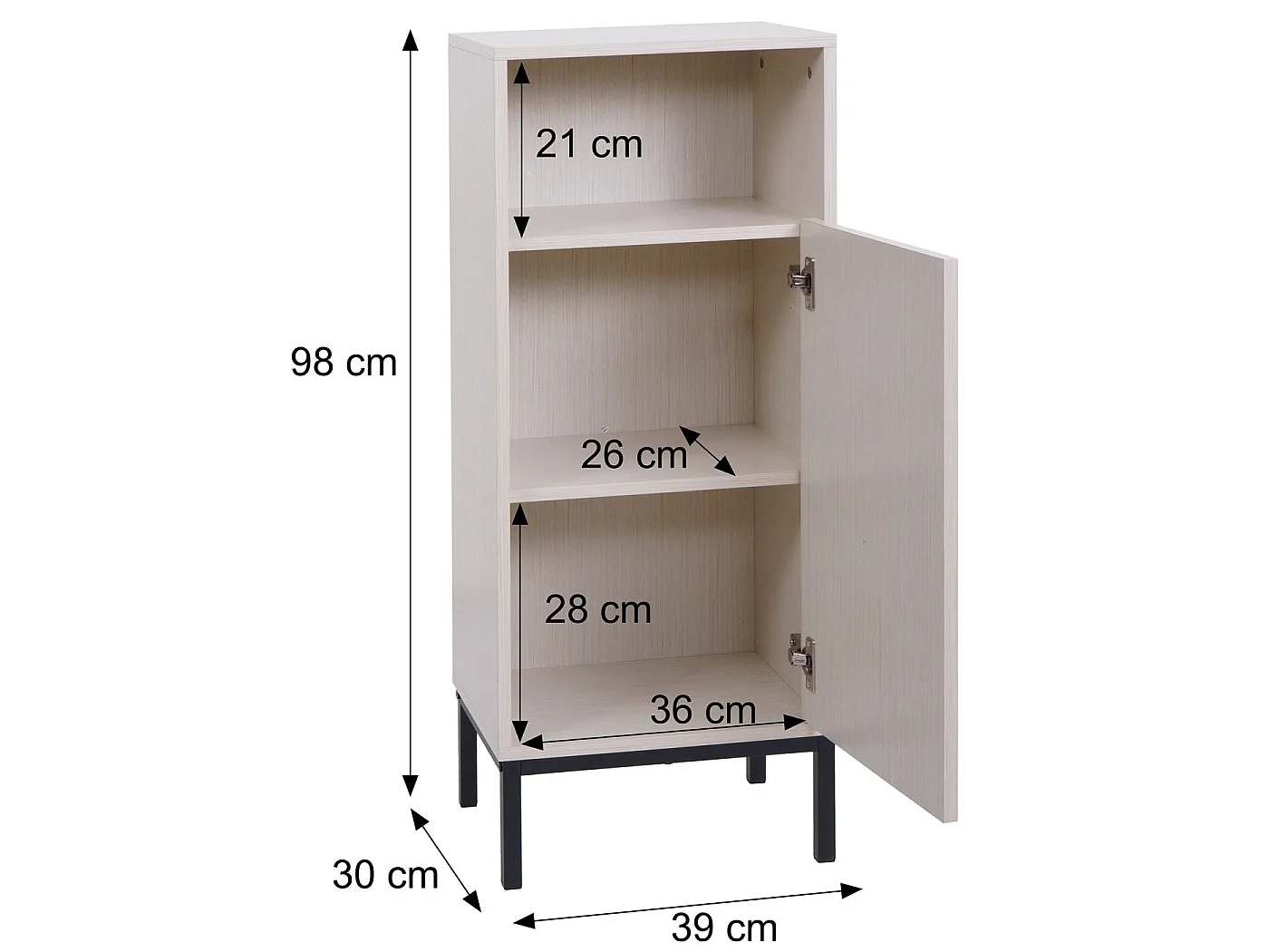 Commode MCW-O42,  aspect bois beige