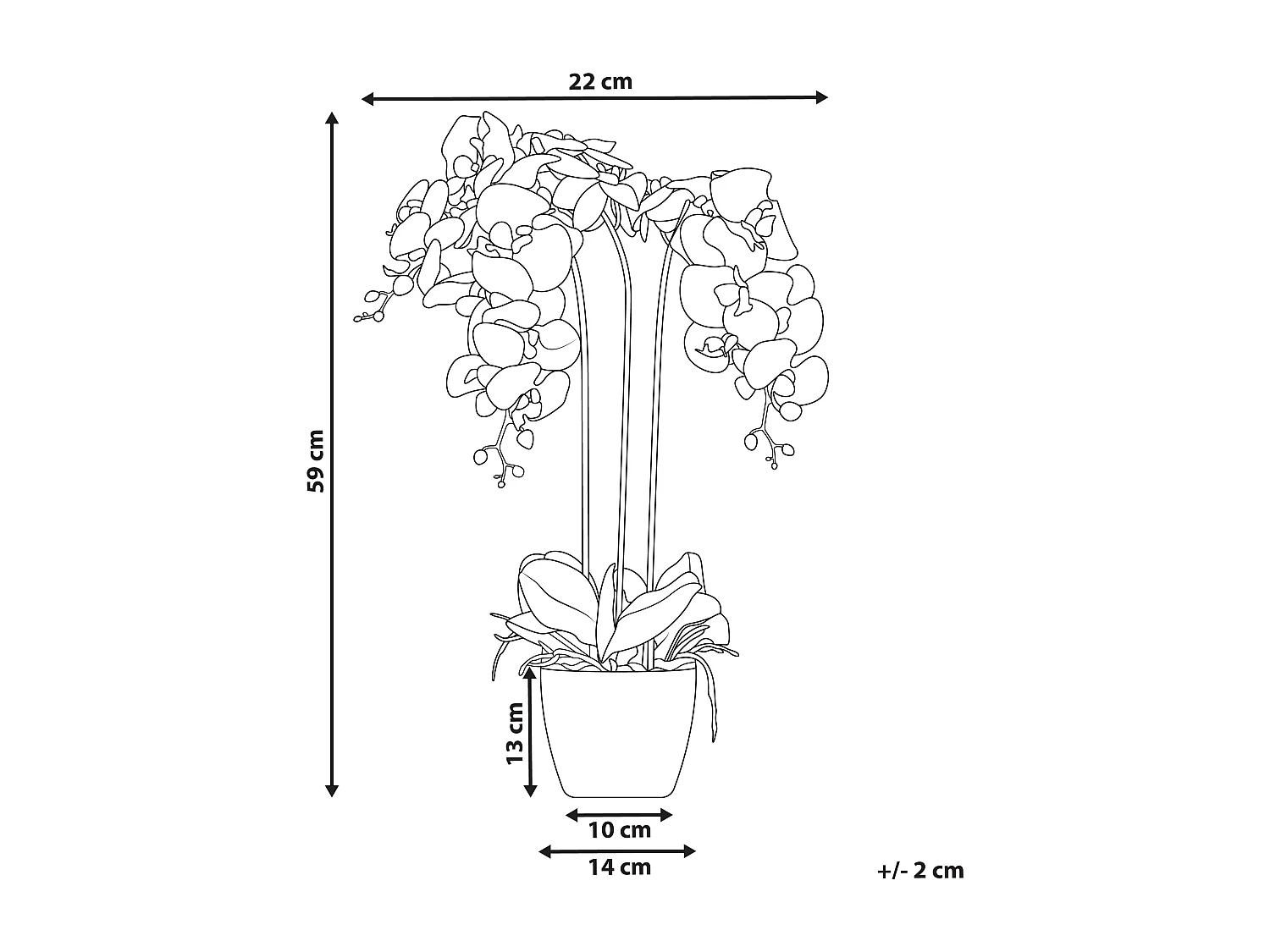 Plante artificielle ORCHID 59 cm Blanc