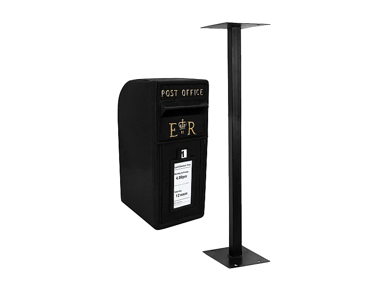 Boîte aux Lettres Noire avec Support