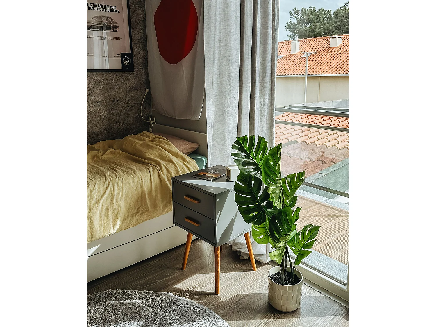 Kunstpflanze im Blumentopf 94 cm MONSTERA PLANT