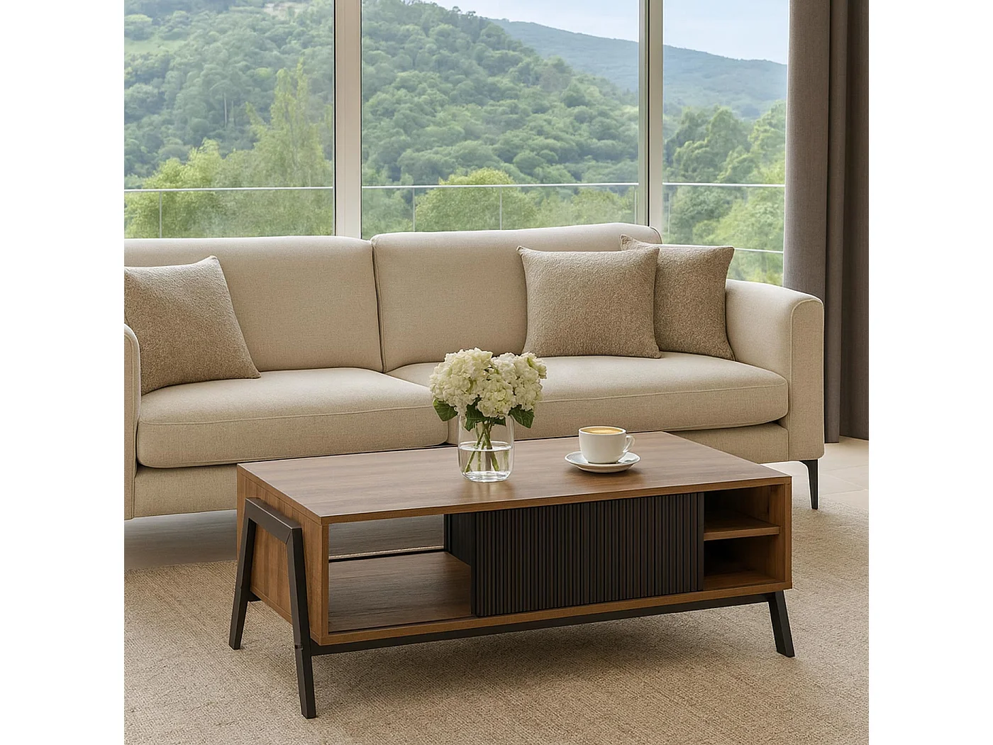 Sofabord MCW-O40,  natur
