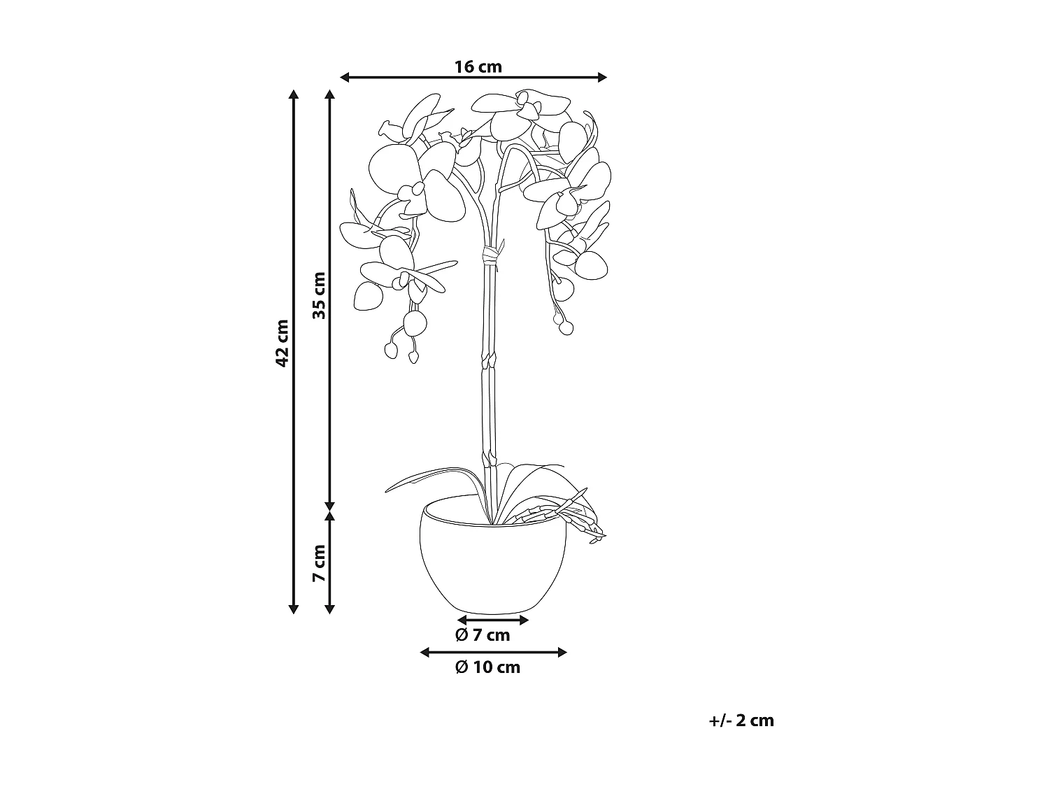 Sztuczna roślina doniczkowa 42 cm ORCHID