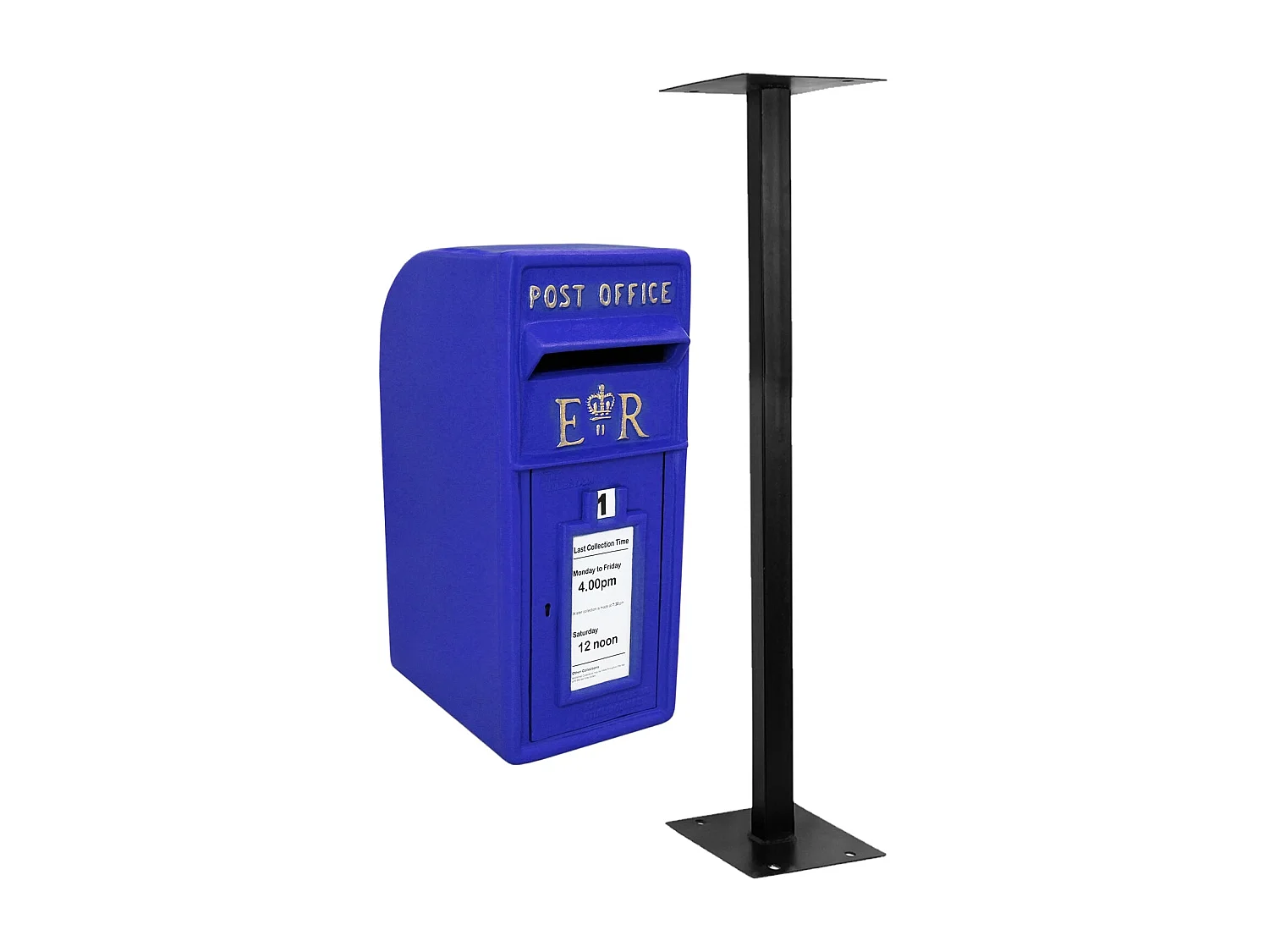 Briefkasten mit Bodenständer Blau