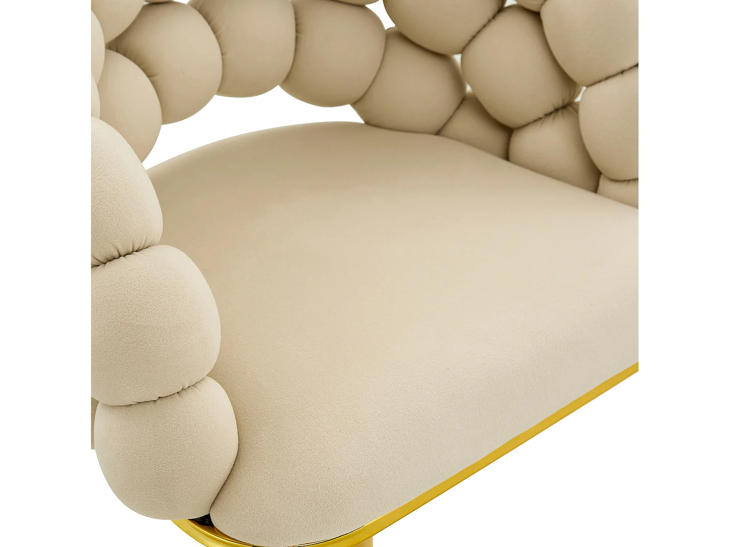 Set van 2 barkrukken, in hoogte verstelbaar 65-112 cm, rugleuning met kralenkettingen, comfortabele zitting, metaal en fluweel, gebroken wit