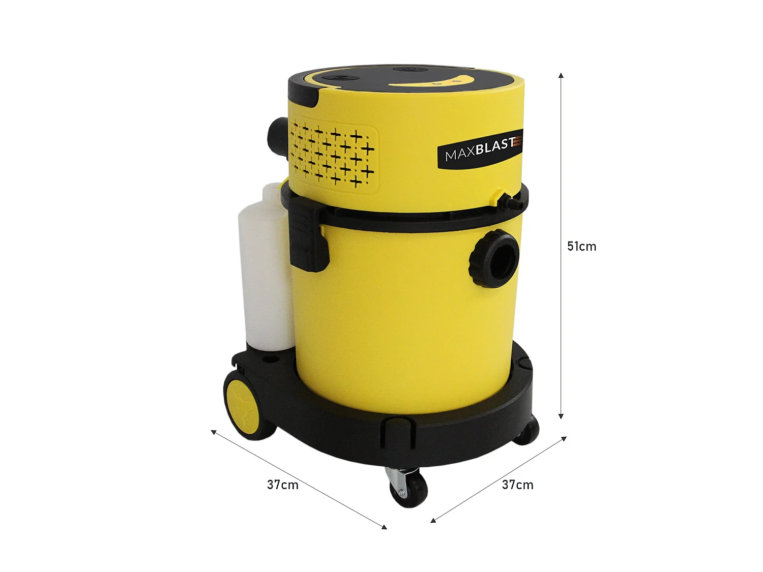 Aspirateur 2 en 1 HEPA 20L Jaune - 4,3m Câble Rembobinage Sèche/Humide