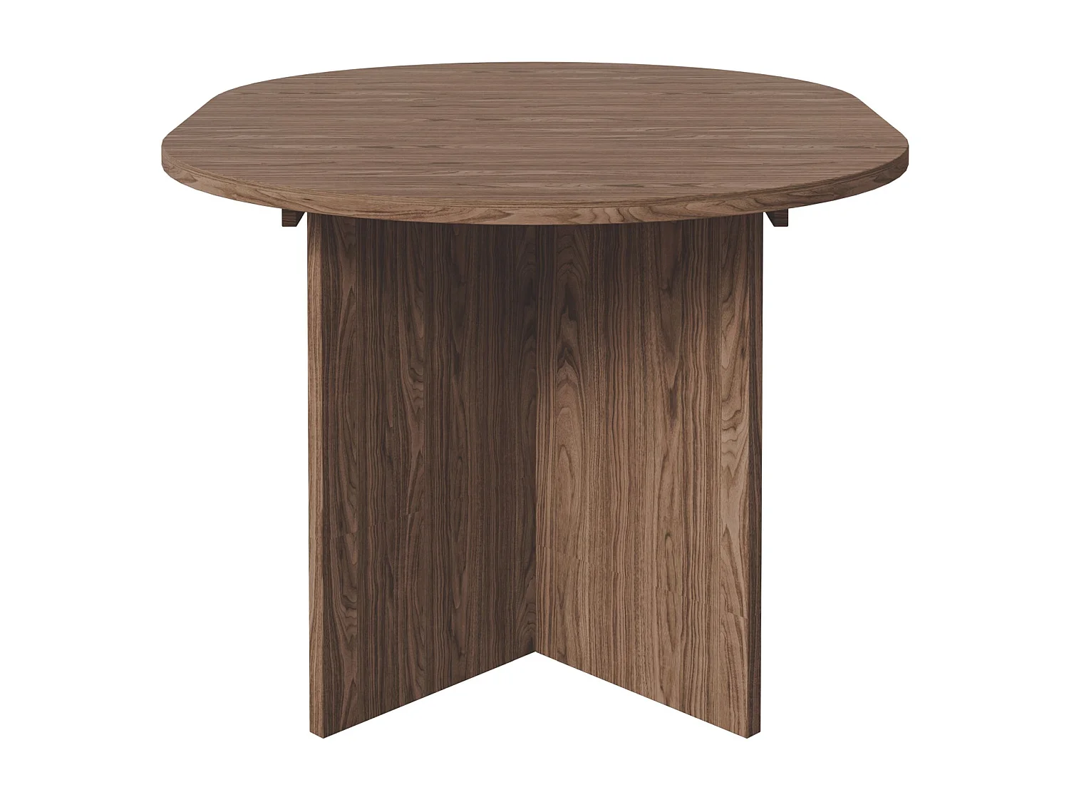 Esstisch rund – Holzoptik Nussbaum Wisconsin – ausziehbar – 110–190×110 cm – OVO