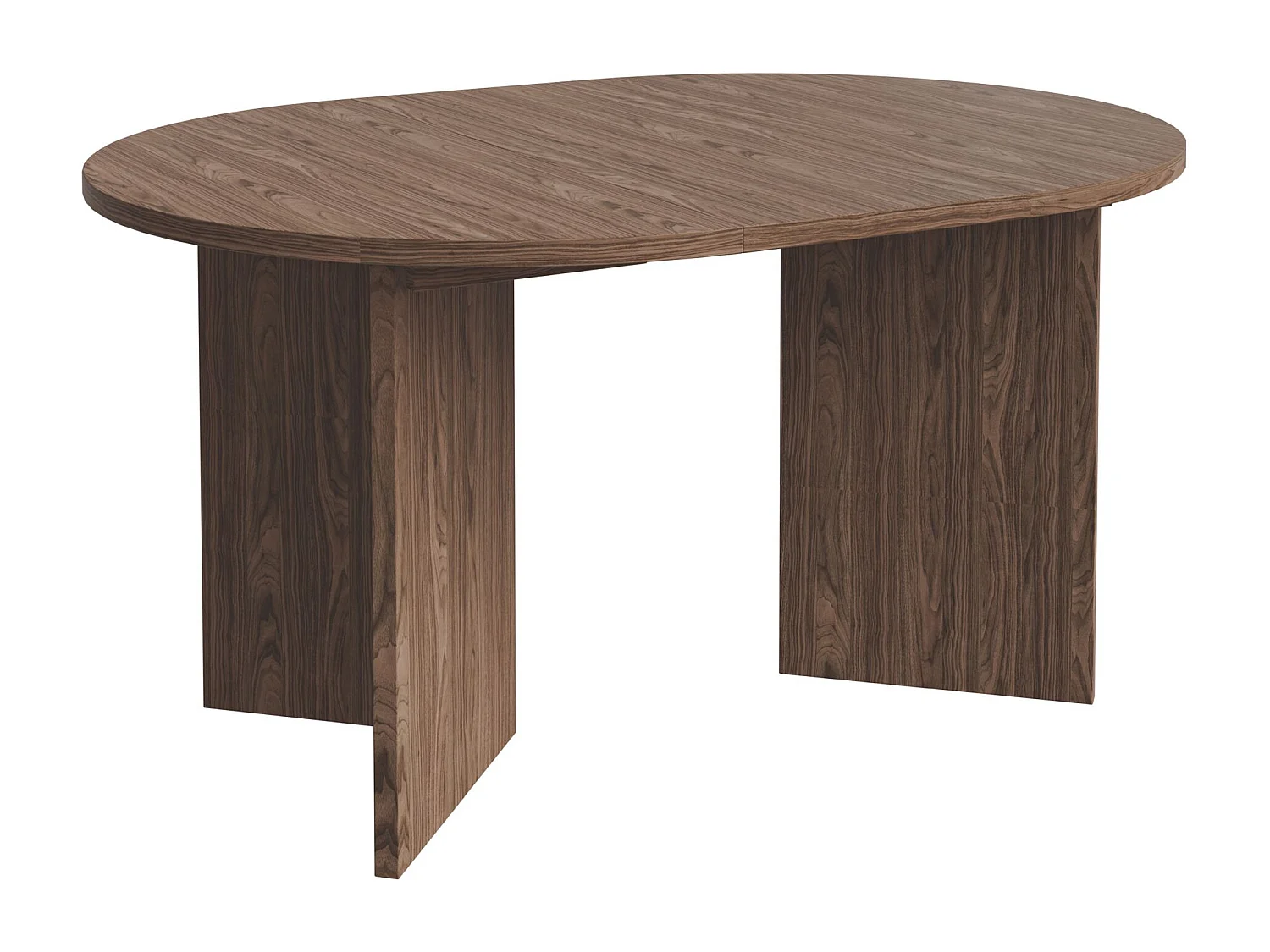 Esstisch rund – Holzoptik Nussbaum Wisconsin – ausziehbar – 110–190×110 cm – OVO