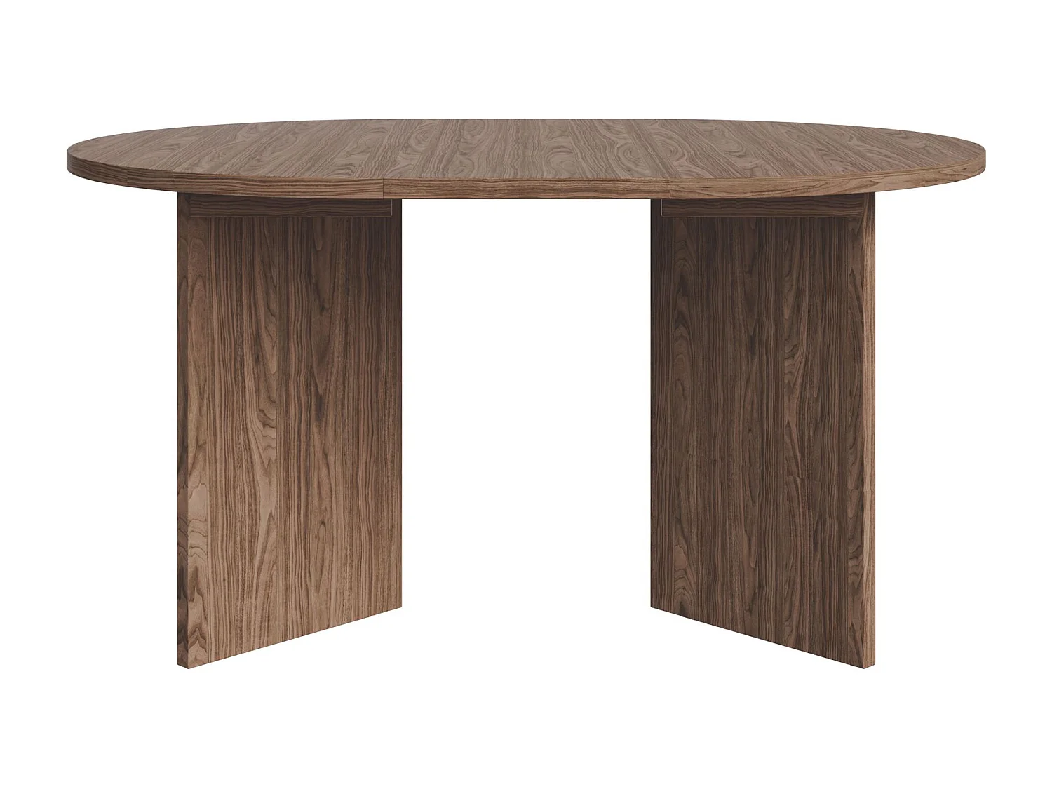 Esstisch rund – Holzoptik Nussbaum Wisconsin – ausziehbar – 110–190×110 cm – OVO