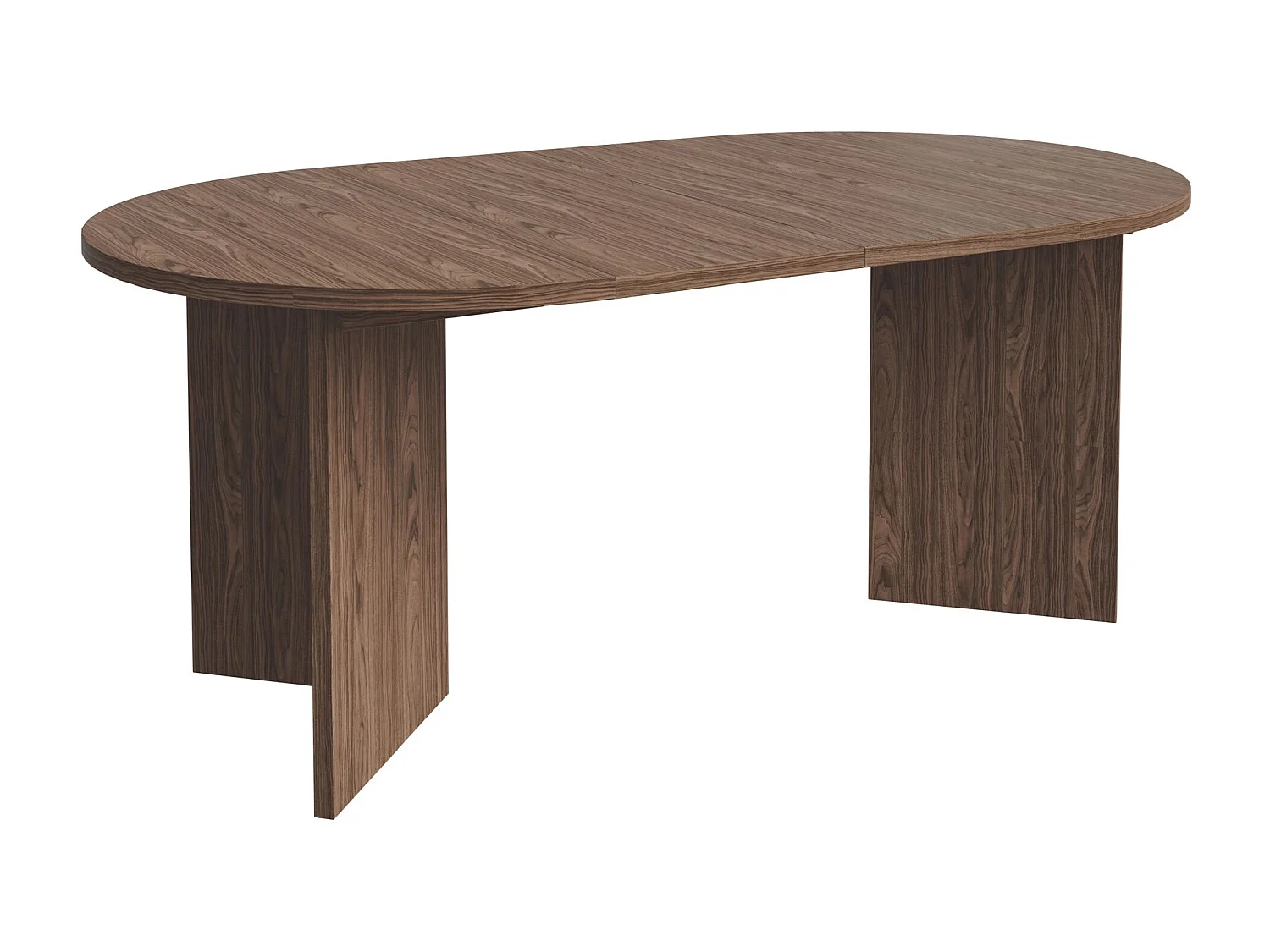 Esstisch rund – Holzoptik Nussbaum Wisconsin – ausziehbar – 110–190×110 cm – OVO