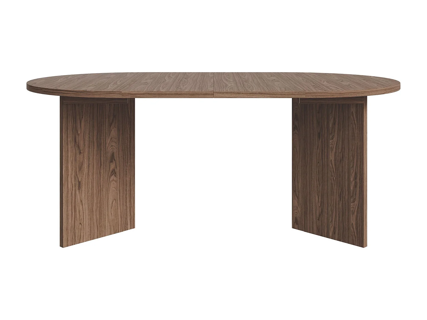 Esstisch rund – Holzoptik Nussbaum Wisconsin – ausziehbar – 110–190×110 cm – OVO