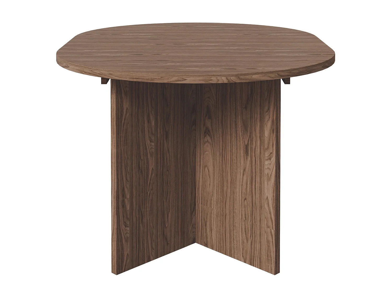 Eettafel rond – Houtlook Noten Wisconsin – uitschuifbaar – 110–190×110 cm – Ovo