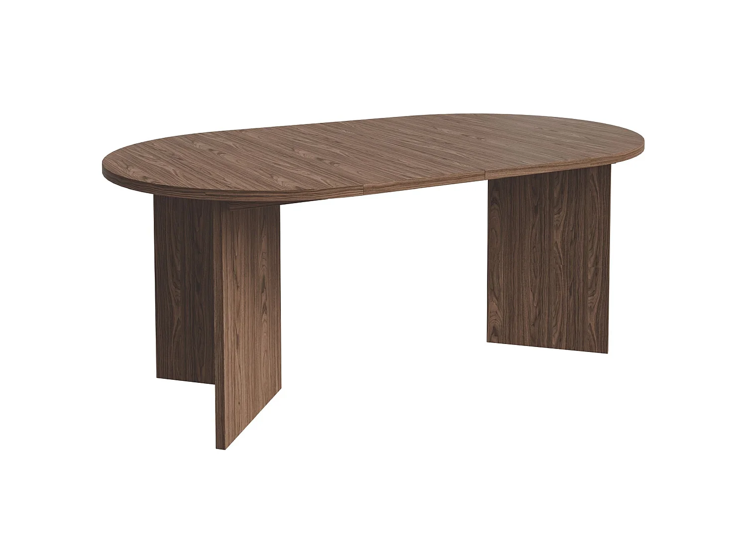 Eettafel rond – Houtlook Noten Wisconsin – uitschuifbaar – 110–190×110 cm – Ovo