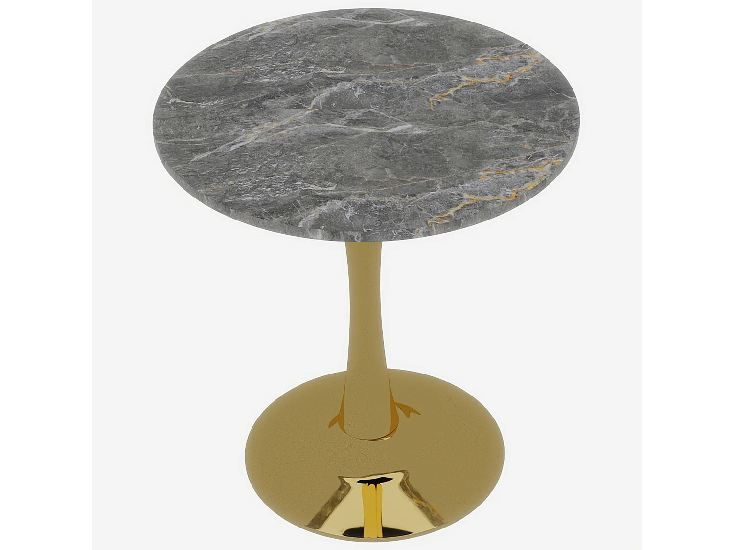 Table ronde polyvalente pour salon salle à manger marbre artificiel doré