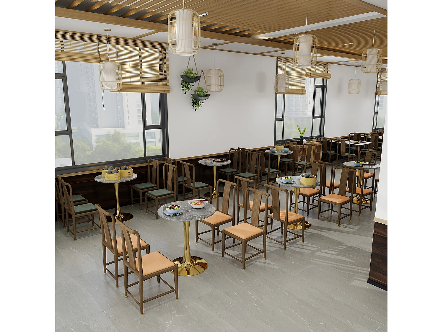 Table ronde polyvalente pour salon salle à manger marbre artificiel doré